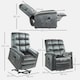 image 7 of HOMCOM Power Lift Recliner Chair for Elderly w/ Remote Control, Dark Grey | Grey