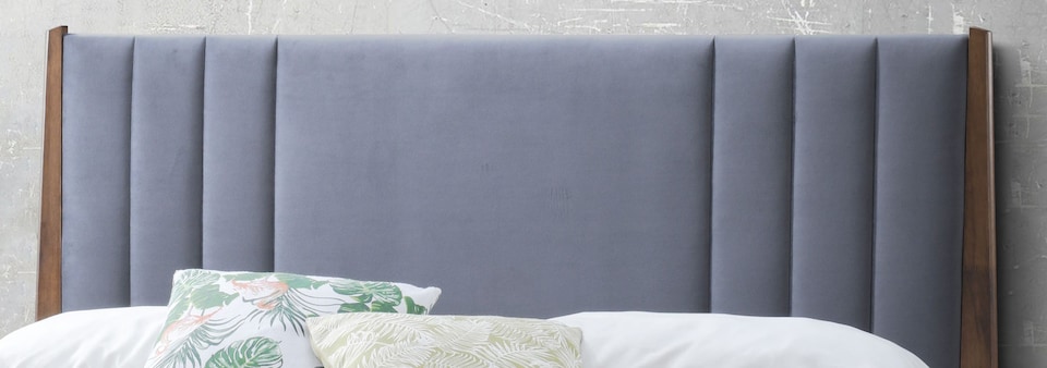 image 1 of 5ft King Size Dark Grey Grey Soft Velvet Fabric Upholstered and Wood Bed Frame Bedstead | Grey | Dark Grey | King