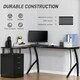 image 4 of HOMCOM L-Shaped Corner PC Desk Table w/ Drawer Home Office Workstation, Black