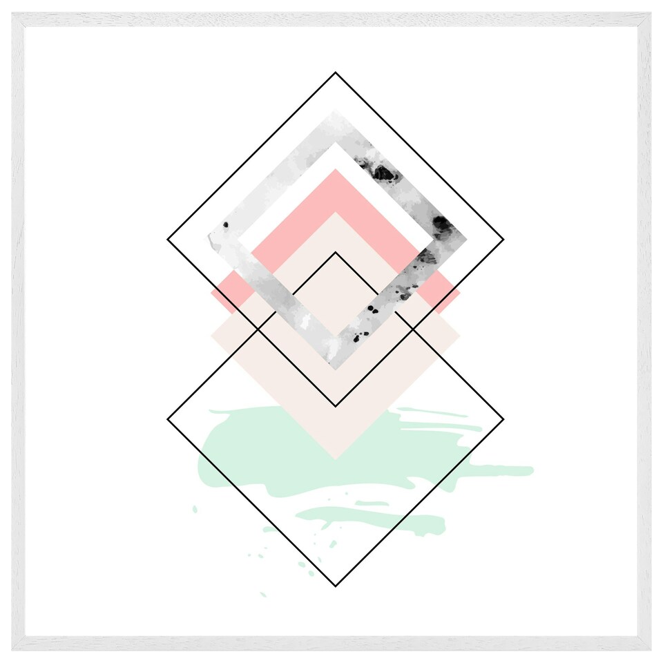 image 1 of Geometric overlays (Picture Frame) White | L