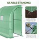 image 3 of Outsunny Walk-In Lean to Wall Greenhouse w/Window&Door 200Lx 100W x 215Hcm Green