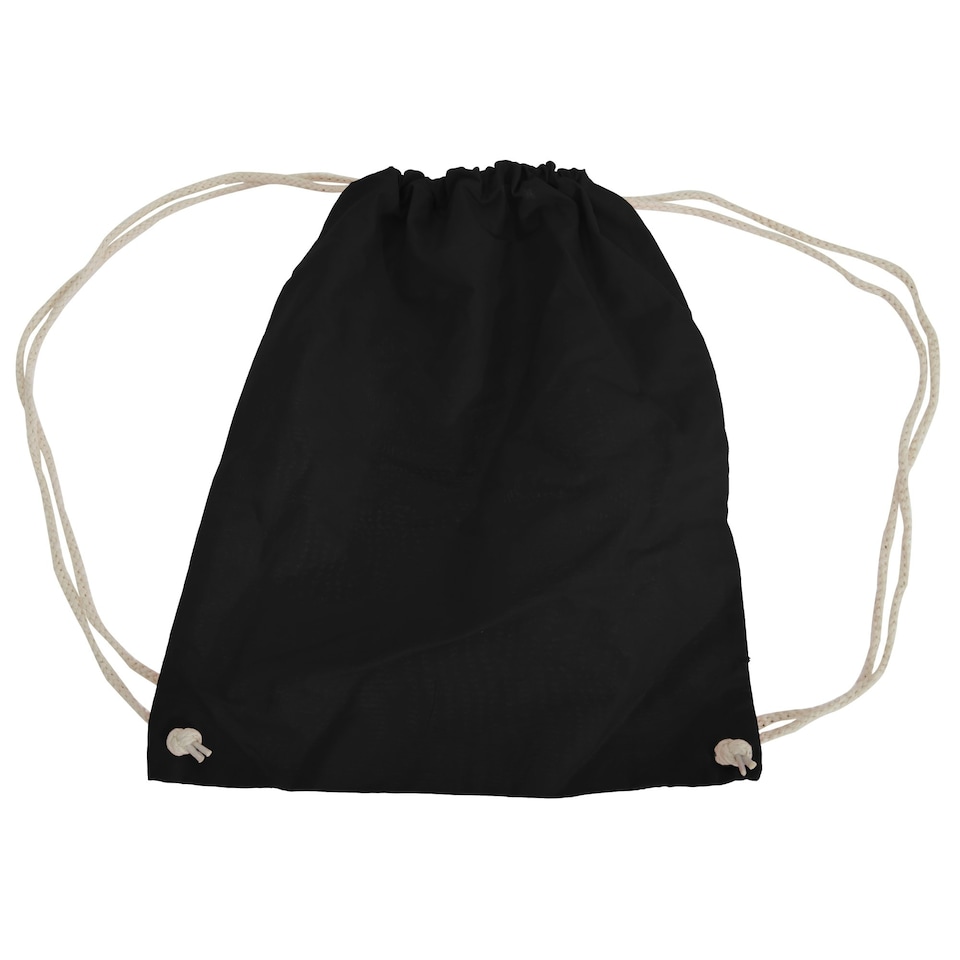 image 1 of Westford Mill Cotton Gymsac Bag - 12 Litres - Black - One Size | Multi | One Size