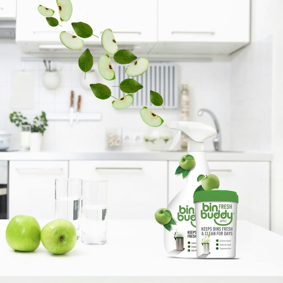image 1 of Bin Buddy Fresh Apple Fragrance Powder Socks Mess Wheelie Dustbin Freshener 450G N/A