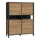 image 1 of High Rock Storage Cabinet in Matt Black/Riviera Oak