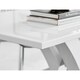 image 2 of Furniturebox Atlanta Chrome Metal And White High Gloss 4 Seater Dining Table