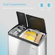 image 5 of VonHaus 36L Kitchen Bin, 2 Compartment Recycling Bin (1 x 24L, 1 x 12L) | Chrome