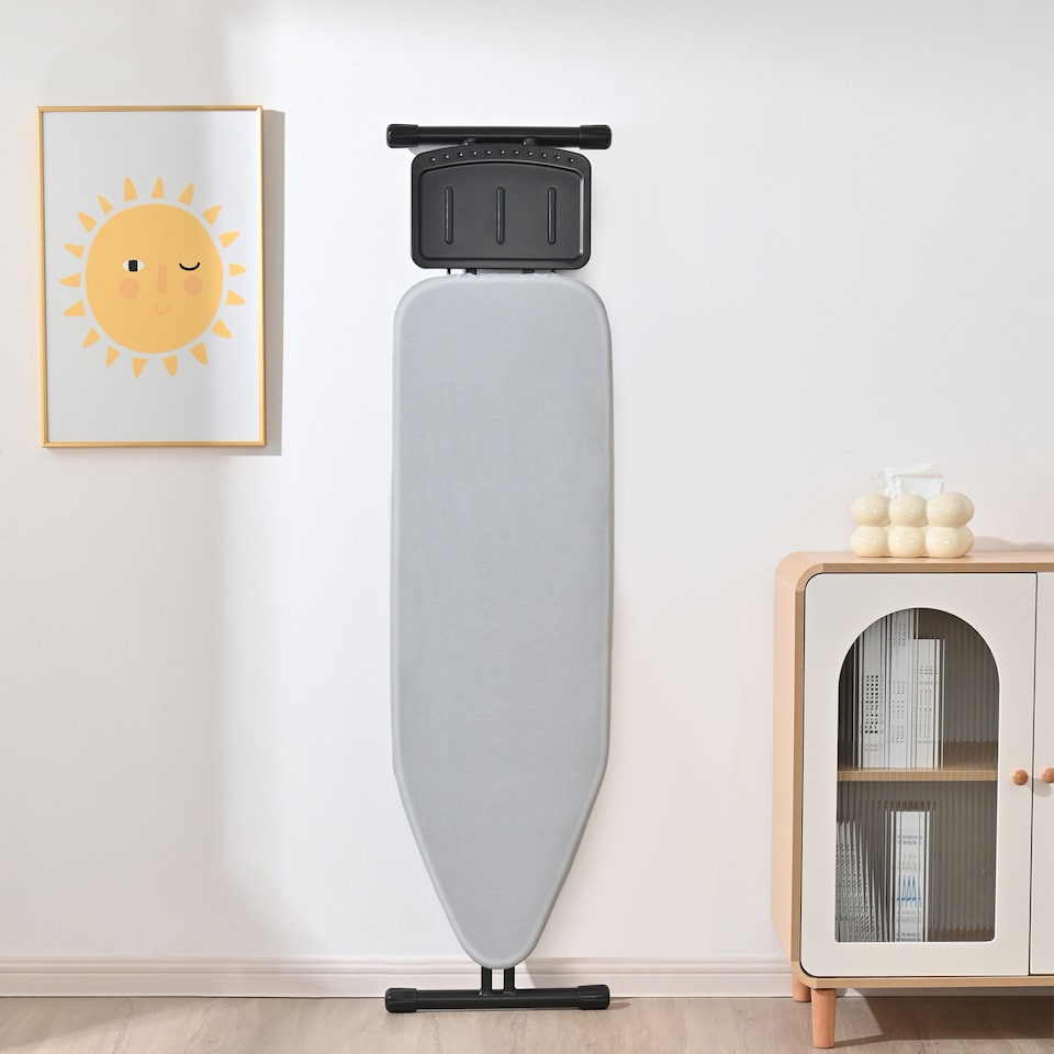 image 1 of Ironing Board with Iron Rest, Iron Board with Extra Thick Cover, Adjustable Compact and Space Saver Foldable Ironing Board