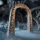image 2 of Home Accents 7.5ft Tall Skull and Bones Halloween Entrance Archway Decoration