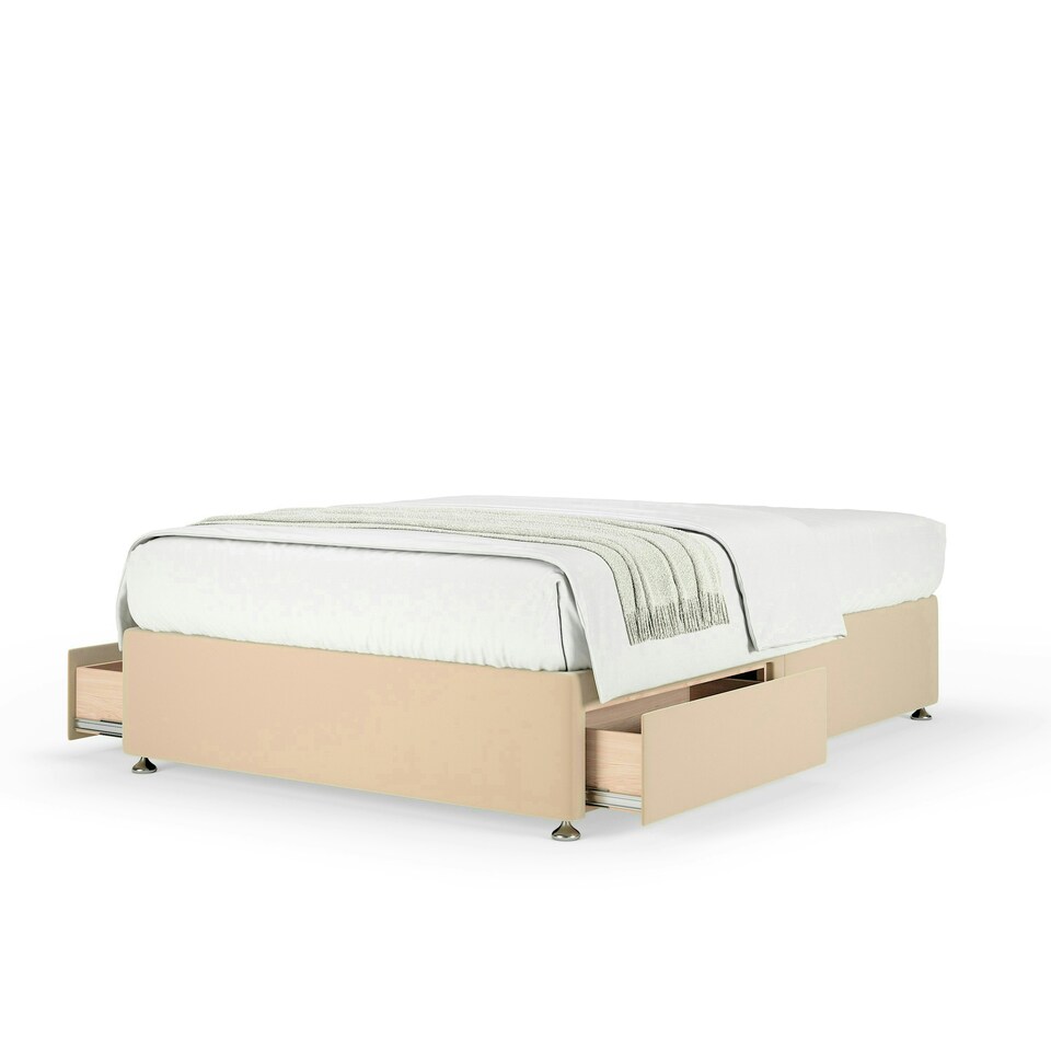 image 1 of Majestic 1000 Pocket Sprung Natural Plush Velvet 2 Drawer Divan Set King Size