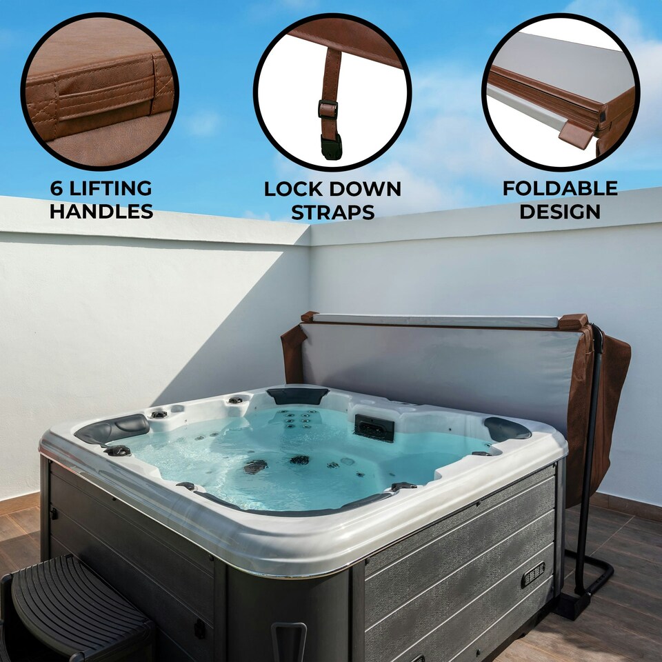 image 1 of 2.1m Hot Tub Spa Cover – Brown Brown