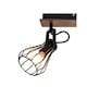 image 5 of COSYLYTE Kendan 3 Light Matt Black Wire Shade Spotlight with Wooden Backplate | Black | Walnut wood | 1