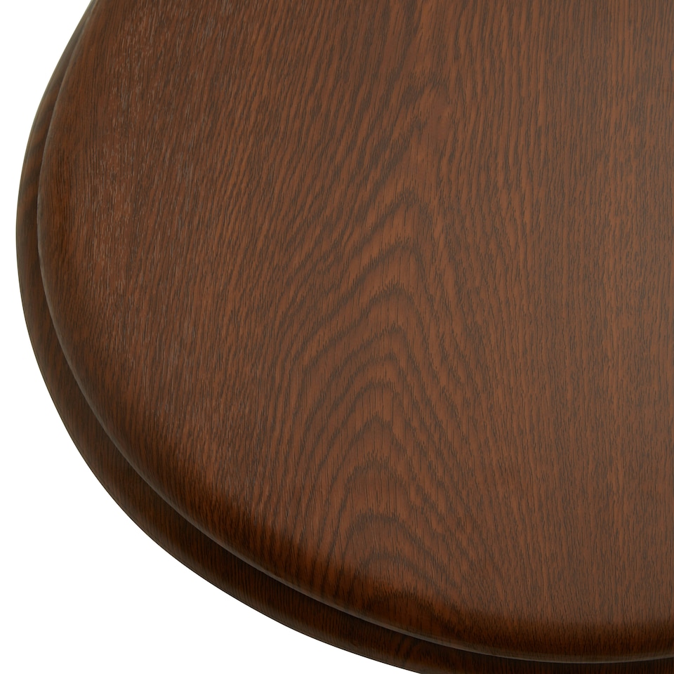image 1 of Interiors by Premier Dark Oak Toilet Seat, Rich Veneer Woodgrain Finish Toilet Lid, Solid MDF Toilet Cover, Round Toilet Seat