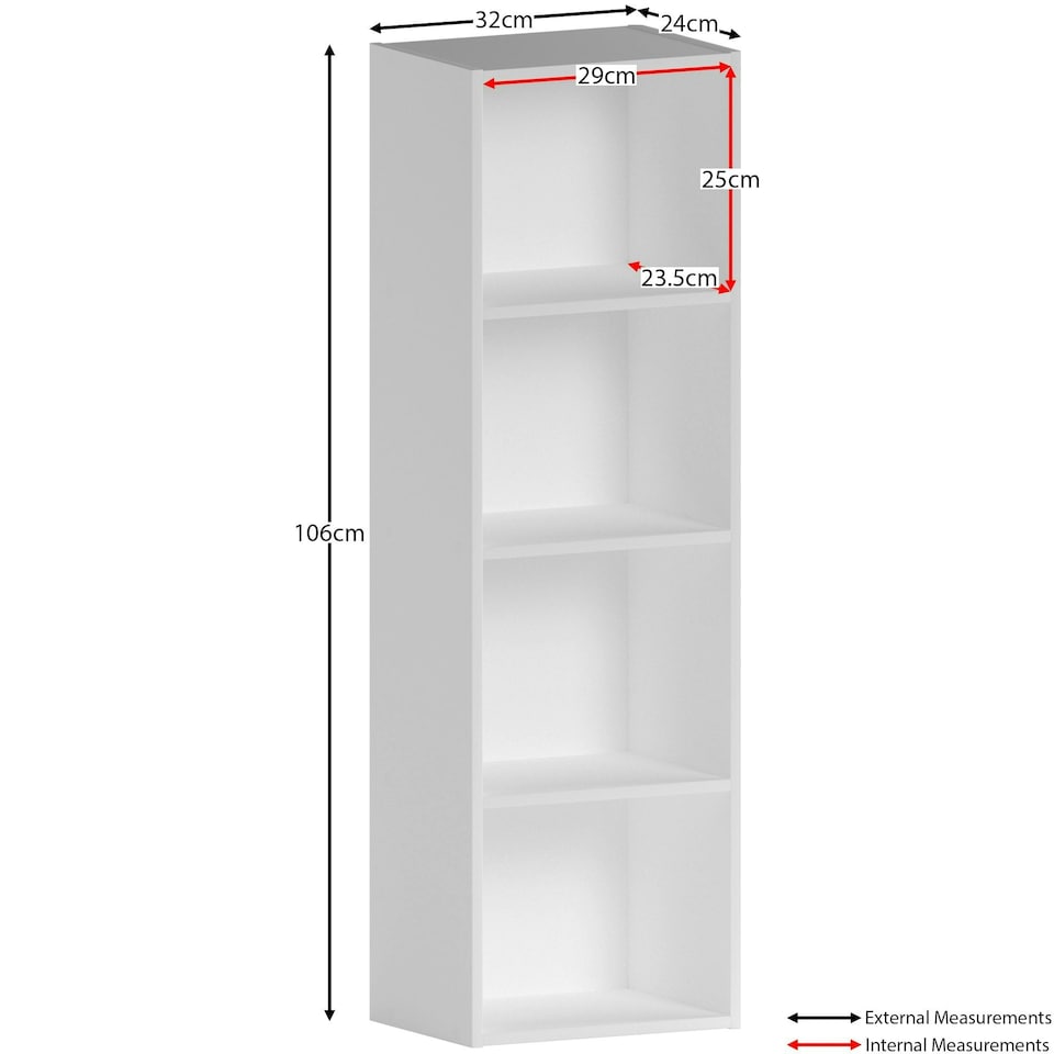 image 1 of Vida Designs Oxford 4 Tier Cube Bookcase Display Storage, White