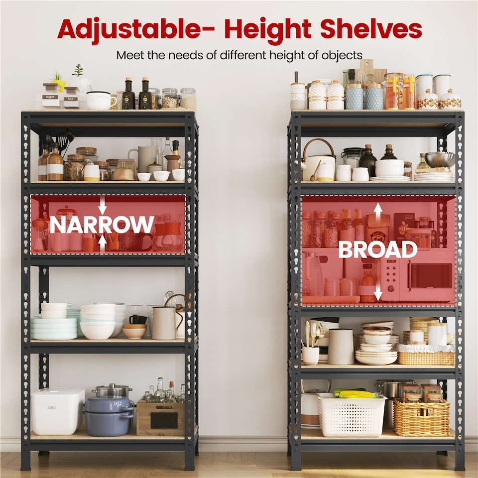 image 1 of Yaheetech 2pcs Adjustable Metal Utility Shelves Boltless Assembly