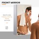 image 3 of HOMCOM Wall Mounted Bathroom Mirror Glass Storage Cabinet Stainless Steel