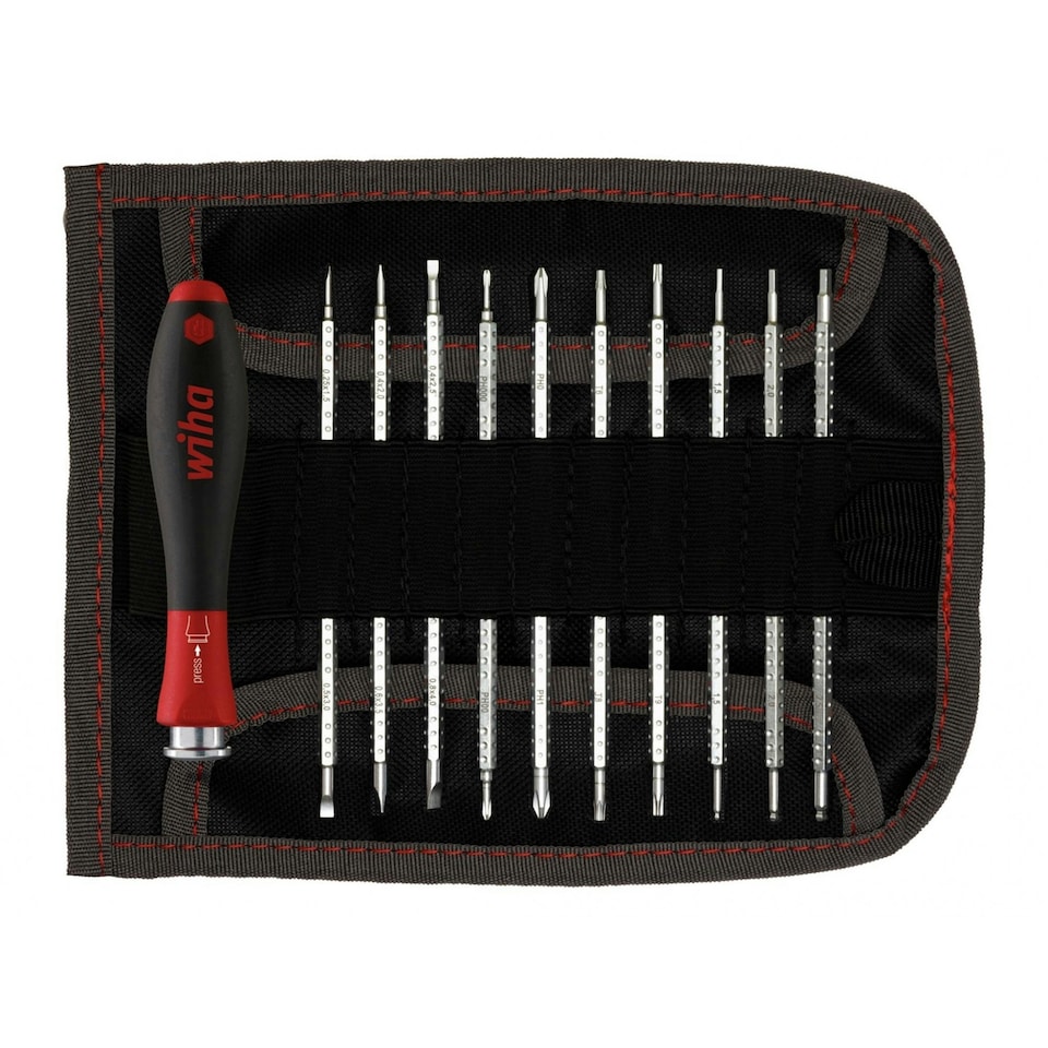 Wiha System 4 Softfinish Interchangeable Screwdriver Set, 12 Piece - Multi Colour - One Size