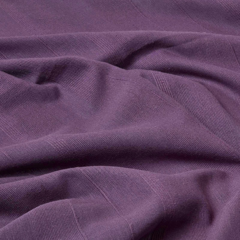 image 1 of Homescapes Cotton Rajput Ribbed Purple Throw - 225 x 255 cm | Purple | 1