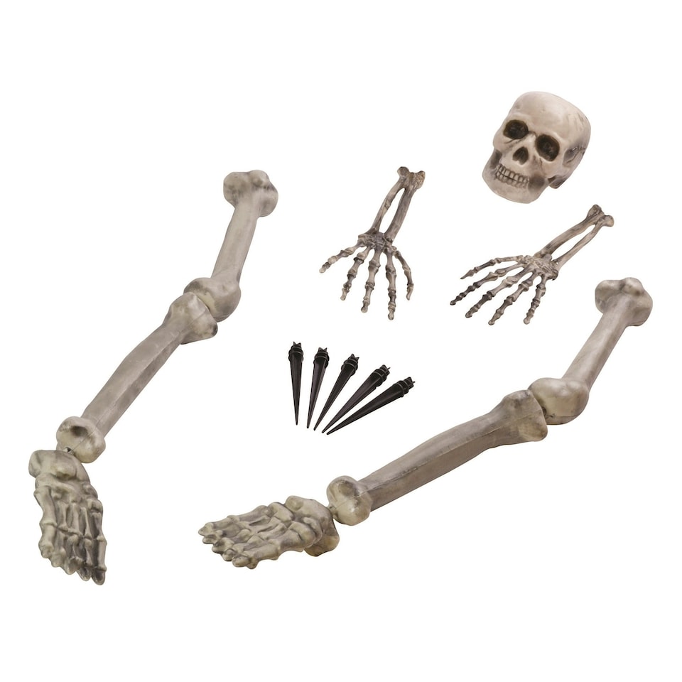 Bristol Novelty Skeleton Ground Breaker Decoration - White - One Size