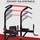 image 5 of HOMCOM Multifunction Home Workout Station Tower Steel Frame w/ Bench Bars Ropes