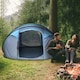 image 2 of Outsunny Camping Tent Dome Pop-up Tent  with Windows for 4-5 Person Dark Green