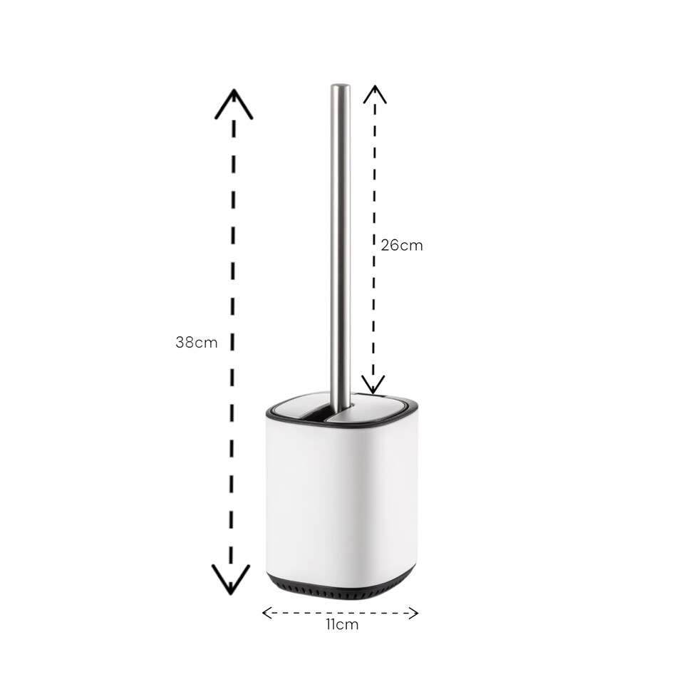 image 1 of Showerdrape Echo White Toilet Brush & Holder | White | 1