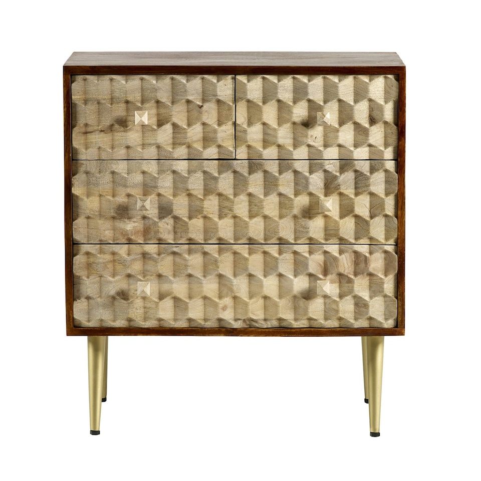 image 1 of Chic White High Gloss 6 Drawer Wide Chest