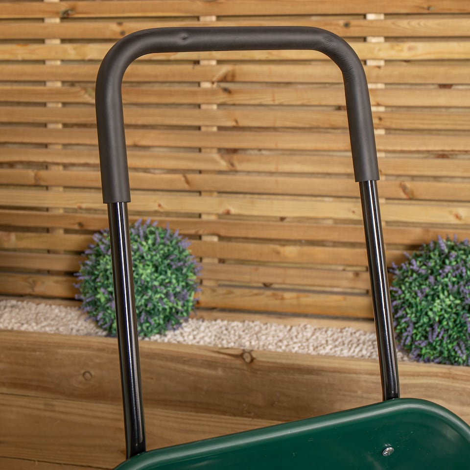 image 1 of Heavy Duty 2 Wheel Outdoor Pneumatic Plastic Garden Wheelbarrow in Green