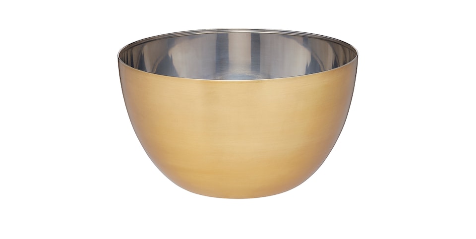 image 1 of MasterClass Stainless Steel Brass Finish Mixing Bowl, 2.8L