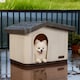 image 10 of Skylos Plastic Dog House Pet Kennel Shelter for Small Medium Dogs Indoor Outdoor | Brown | S