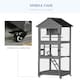 image 3 of PawHut Bird Cage Wooden Aviary for Canary Cockatiel Parrot w/ Wheels Tray
