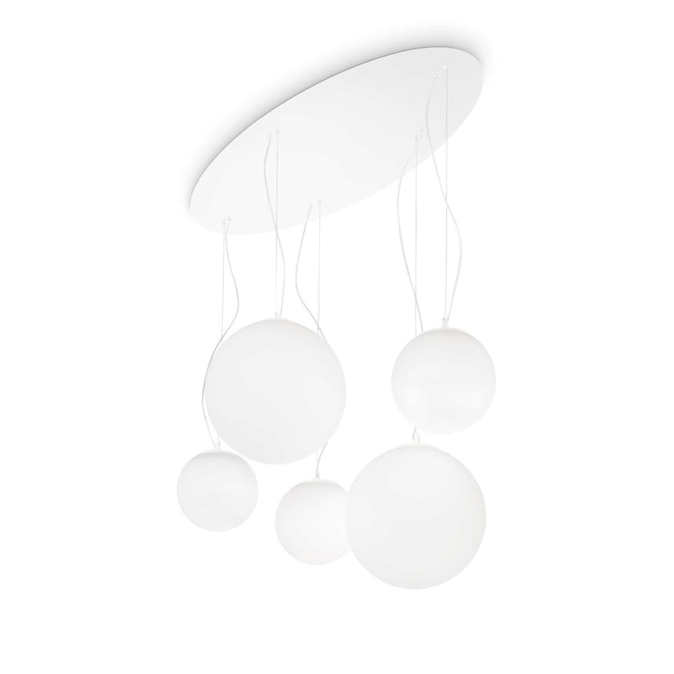 Mapa Bianco 5 Light Cluster Ceiling Pendant White, E27