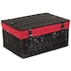 image 2 of 51cm Empty Willow Wicker Picnic Basket with Lining Red | Red | One Size