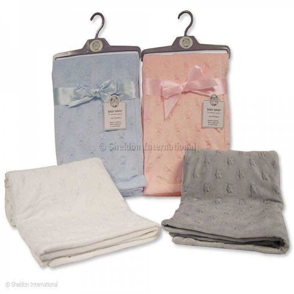 image 1 of Sheldon Baby Wrap Star Embossed Cream