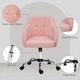 image 5 of HOMCOM Fluffy Vanity Chair for Desk, with Height Adjustable, Wheels, Pink | Pink | One Size