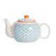 image 1 of Nicola Spring Hand-Printed Teapot - 820ml - Blue