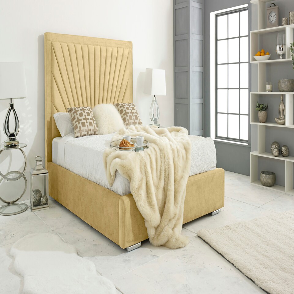 image 1 of Downtown Plush Superking Bed Frame - Beige