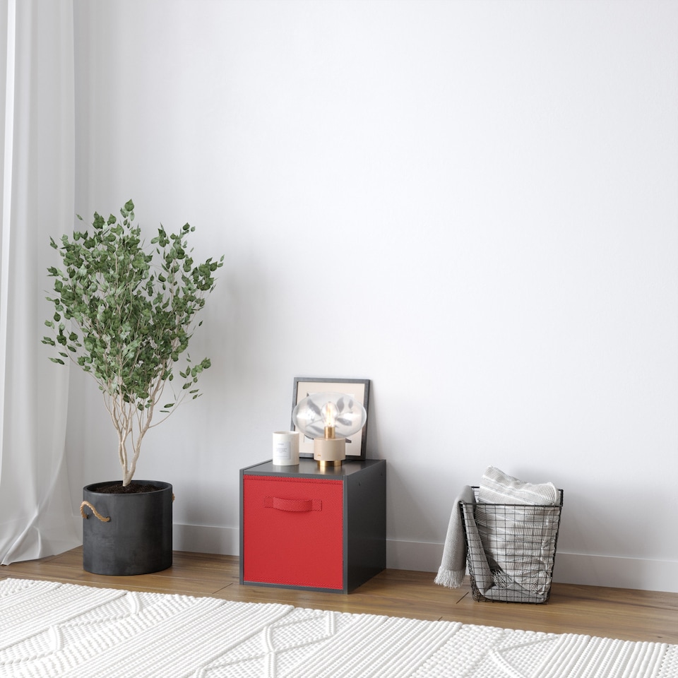 image 1 of Cube Unit with Insert | Black | Black & Red | 1