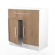 image 6 of Gloucester 1 Drawer 2 Door Sideboard in Slatted Effect & White (Ready Assembled) | White | Slatted Effect & White