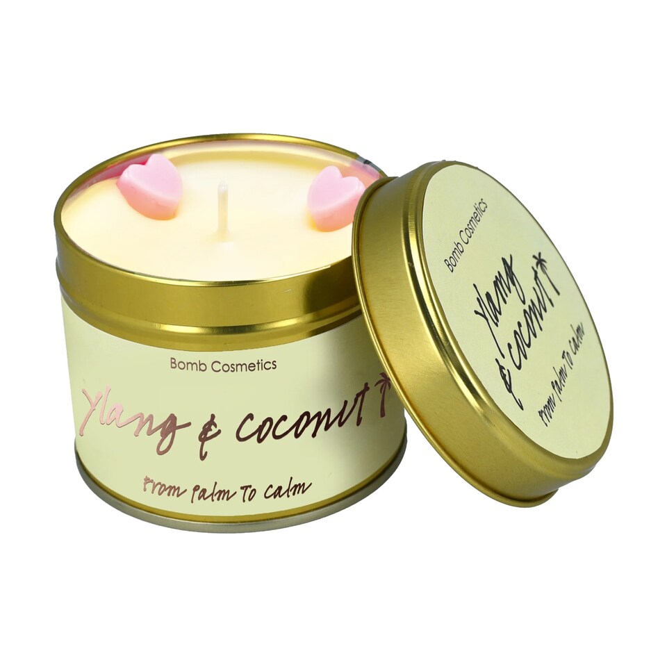image 1 of Bomb Cosmetics Scented Tinned Candle Ylang Ylang & Coconut