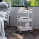 image 2 of HOMCOM 3 Tier Rolling Utility Cart with 3 Mesh Basket, White