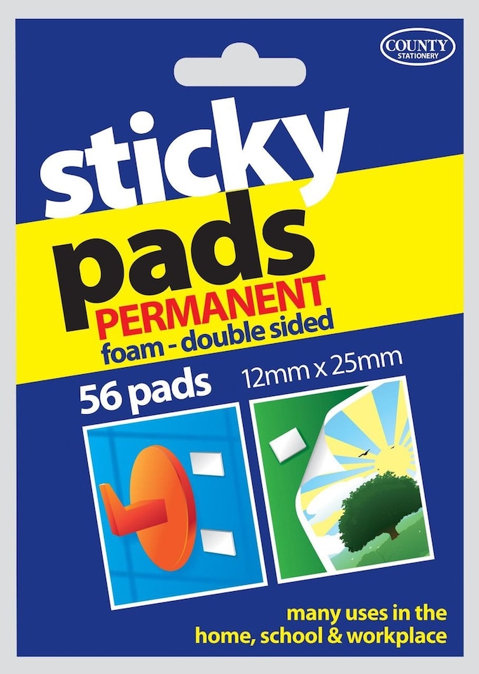 image 1 of Sticky pads permanent foam - double sided 12mm X 25mm 56 pads