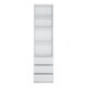 image 2 of Fribo Tall Narrow 3 Drawer Bookcase in White