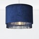 image 1 of First Choice Lighting Navy Velvet With Chrome Inner Tassled Light Shade Blue | Chrome
