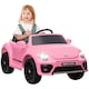 image 1 of AIYAPLAY Volkswagen Beetle Licensed Ride on Car, 12V Kids Electric Car with Remote Control, 4 Spring Suspension Wheels, Soft Start, Headlights, FM Radio, Music, Horn, Pink