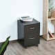 image 2 of HOMCOM Pedestal Office Mobile Filing Cabinet 2 Drawer Black