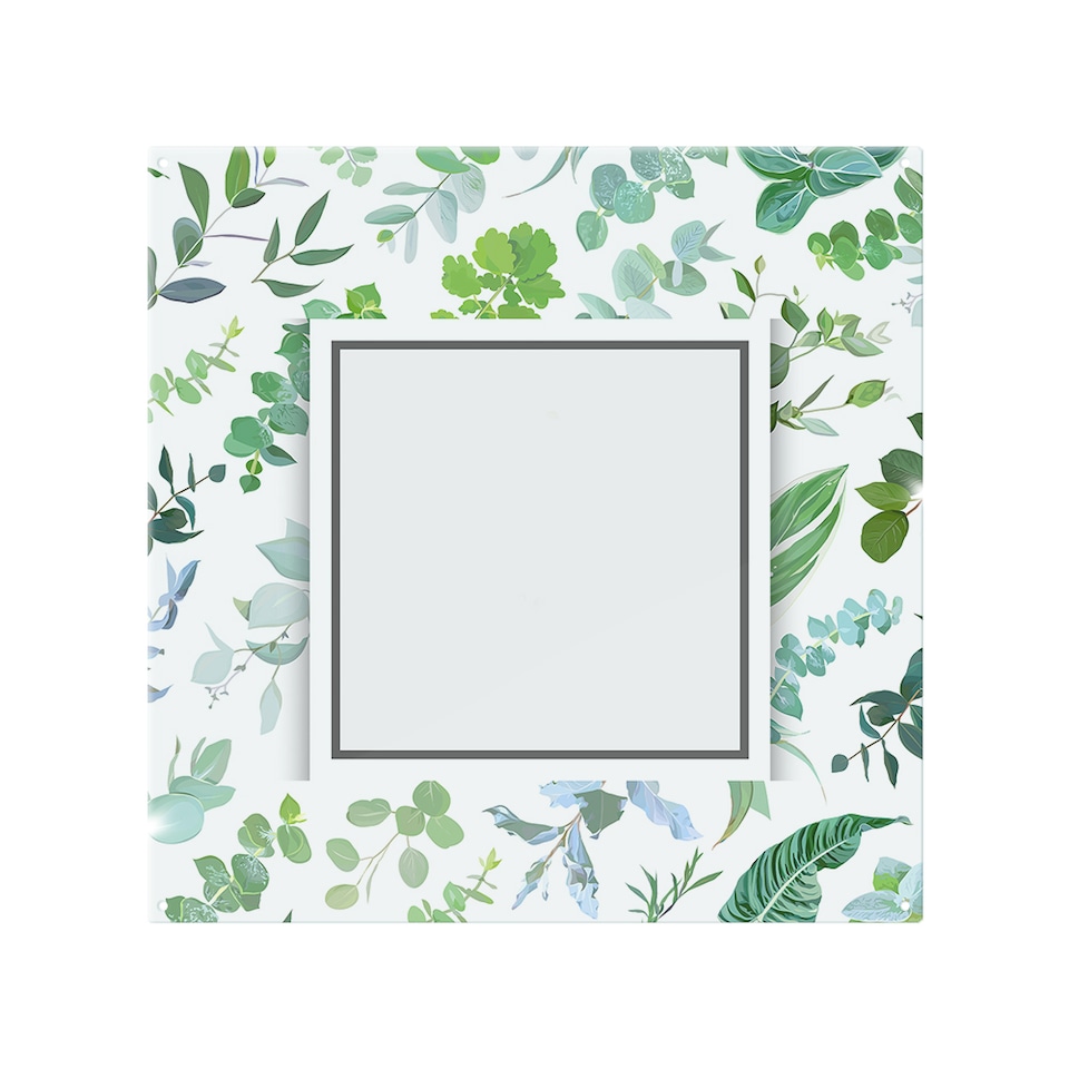 image 1 of Green Leaves Splash Back | White