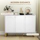 image 4 of HOMCOM Sideboard with Adjustable Shelves & 3 Doors for Living Room, White White | Gold