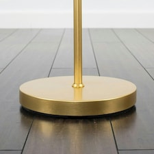 ValueLights Modern Floor Lamp In Gold Metal Finish With Black Gold Drum Shade