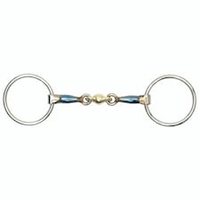 Shires Sweet Iron Lozenge Horse Loose Ring Snaffle Bit - Blue - 5.5in