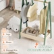 image 4 of AIYAPLAY Kids Clothes Rail with Hangers, Base Shelf for Girls, Boys, Green